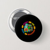 Badge Rond 5 Cm Enseigner accepter comprendre aimer l'autisme gnom (Devant & derrière)