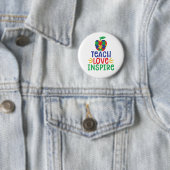 Badge Rond 5 Cm Enseigner l'amour Inspirer | Autisme Enseignant Ap (En situation)