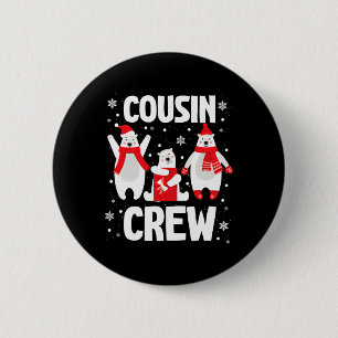 Badge Rond 5 Cm Ensemble de pyjamas de Noël Cousin Crew - Famille