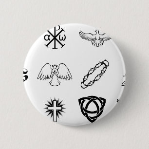 Badge Rond 5 Cm Ensemble d'icônes chrétiennes