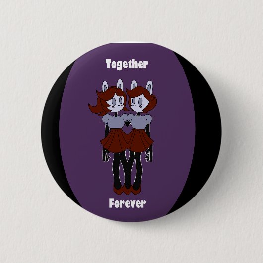 Badge Rond 5 Cm "Ensemble" Épingle pour toujours" (Devant)