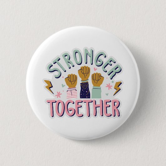Badge Rond 5 Cm Ensemble plus fort (Devant)
