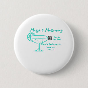 Badge Rond 5 Cm enterrement de vie de jeune fille Turquoise Margs