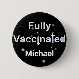Badge Rond 5 Cm Entièrement Vacciné