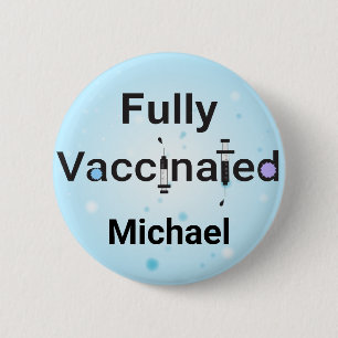 Badge Rond 5 Cm Entièrement Vacciné