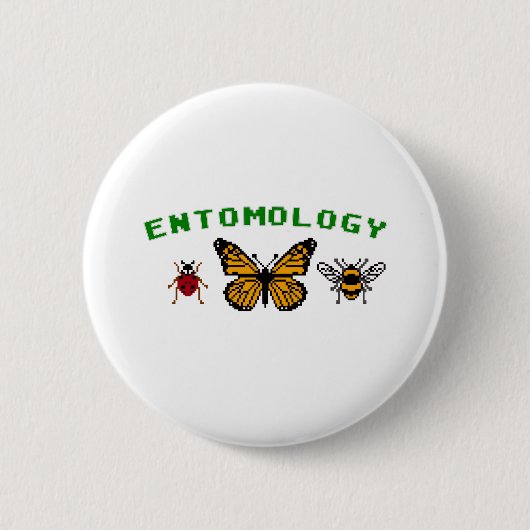 Badge Rond 5 Cm entomologie à 8 bits (Devant)