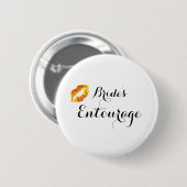 Badge Rond 5 Cm Entourage moderne de jeunes mariées de (Devant & derrière)