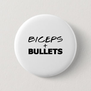 Badge Rond 5 Cm Entraînement Biceps Et Balles Fitness Bodybuilding