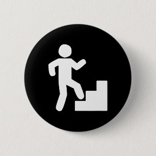 Badge Rond 5 Cm Entraînement hommage à la montée d'escaliers
