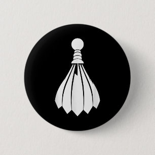 Badge Rond 5 Cm Entraîneur de badminton en volant