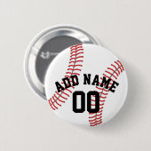 Badge Rond 5 Cm Entraîneur de baseball - Dessin moderne Numéro (Devant & derrière)