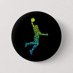Badge Rond 5 Cm Entraîneur de basket-ball Dunking Kids Hommes Garç