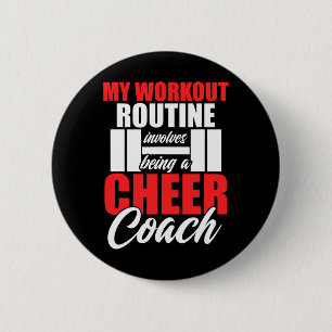 Badge Rond 5 Cm Entraîneur de cheer Workout Cheerleading Équipe d'