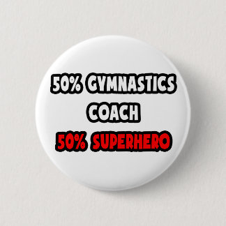 Badge Rond 5 Cm Entraîneur de demi-gymnastique ... Half Superhero