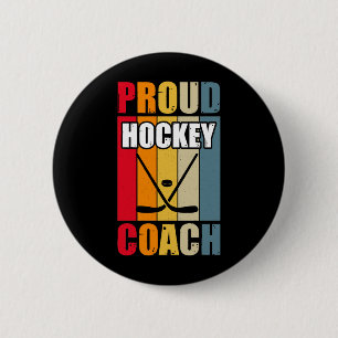 Badge Rond 5 Cm Entraîneur de hockey fière couleur