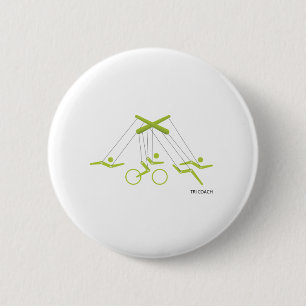 Badge Rond 5 Cm Entraîneur de triathlon, Entraîneur de triathlon