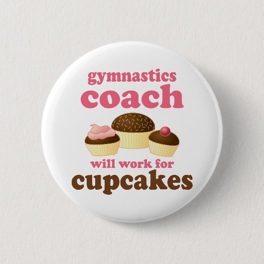 Badge Rond 5 Cm Entraîneur drôle de gymnastique (Devant)