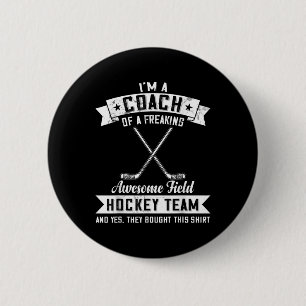 Badge Rond 5 Cm Entraîneur d'une équipe de hockey sur gazon carrém