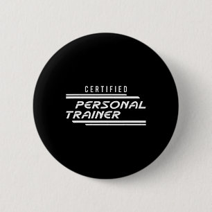 Badge Rond 5 Cm Entraîneur Personnel Certifié Professeur de Fitnes