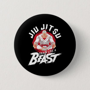 Badge Rond 5 Cm Entraînez-vous comme une bête - Jiu Jitsu Brésilie