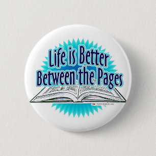 Badge Rond 5 Cm Entre les pages Style bleu