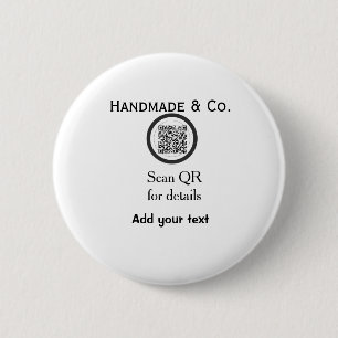 Badge Rond 5 Cm entreprise artisanale affaires Scan QR détails nom