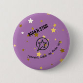 Badge Rond 5 Cm Entreprise/Bureau/École - super étoile d'or éditab (Devant)