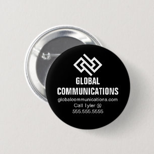 Badge Rond 5 Cm Entreprise de technologie minimaliste moderne noir