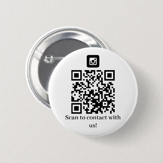 Badge Rond 5 Cm Entreprise Nous contacter Code QR (Devant & derrière)