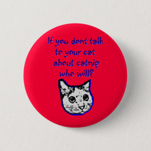 Badge Rond 5 Cm Entretien à votre chat au sujet de cataire