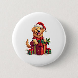 Badge Rond 5 Cm Enveloppe cadeau Golden Retriever