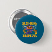 Badge Rond 5 Cm Epic Saxophonist Ninja Saxophone (Devant & derrière)