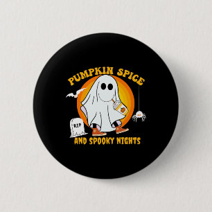 Badge Rond 5 Cm Épice citrouille Latte Automne Vibe Halloween Gho
