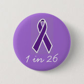 Badge Rond 5 Cm Épilepsie "1 dans 26" bouton (Devant)