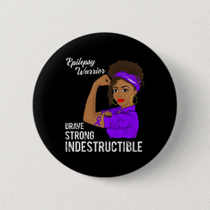 Badge Rond 5 Cm Epilepsie Guerrier Indestructible Survivant Sensib