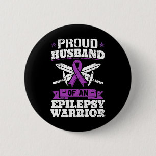 Badge Rond 5 Cm Épilepsie Guerrier Mari Épileptique Séizure Disord