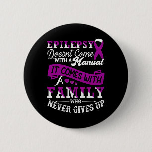 Badge Rond 5 Cm Epilepsie Guerrier pourpre Ribbon Epilepsie Sensib