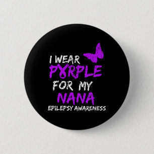 Badge Rond 5 Cm Epilepsie Je Porte Du Purple Pour Mon Nana Ribbon