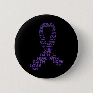 Badge Rond 5 Cm Epilepsie Sensibilisation Espoir Foi Amour Violet 