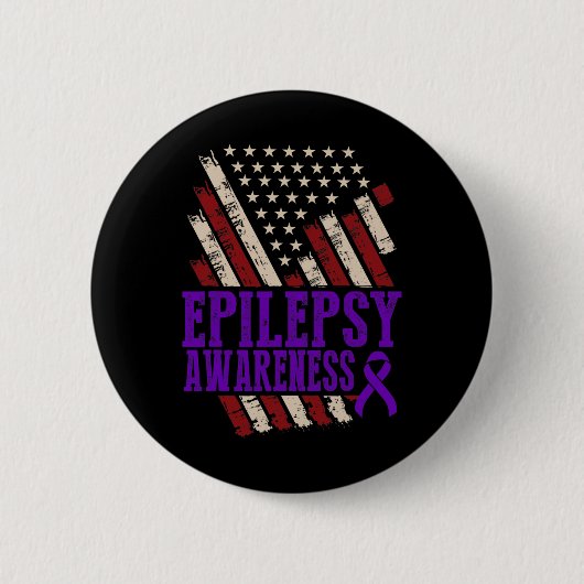 Badge Rond 5 Cm Epilepsy Awareness Epileptic Warrior Survivor 17 (Devant)