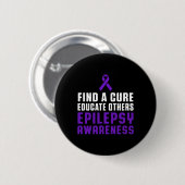 Badge Rond 5 Cm Epilepsy Awareness Fun Healthy Epileptic Warrior S (Devant & derrière)