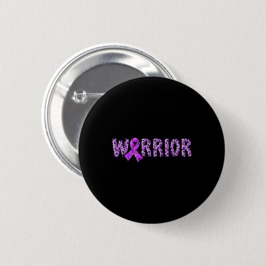 Badge Rond 5 Cm Epilepsy Awareness Warrior Purple Ribbon Leopard P (Devant & derrière)