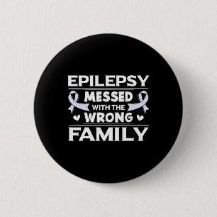 Badge Rond 5 Cm Épilepsy Poison Lavender Awareness Ribbon