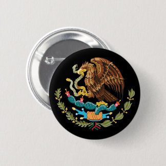Badge Rond 5 Cm Épinette du blason national du Mexique