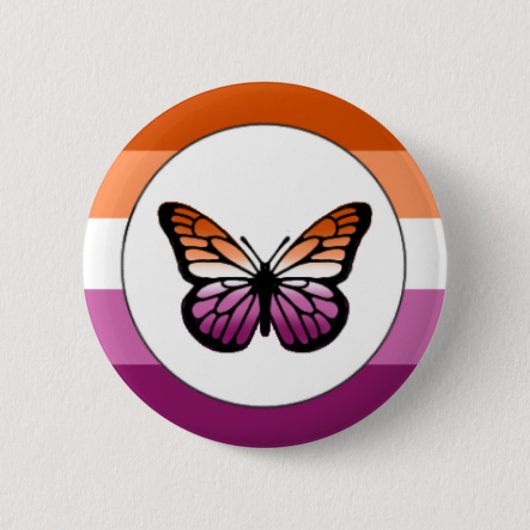 Badge Rond 5 Cm Épingle à papillon de la fierté lesbienne (Devant)