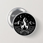 Badge Rond 5 Cm Épingle Aventure de feu de camp de nuit (Devant & derrière)