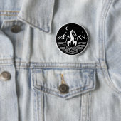 Badge Rond 5 Cm Épingle Aventure de feu de camp de nuit (En situation)