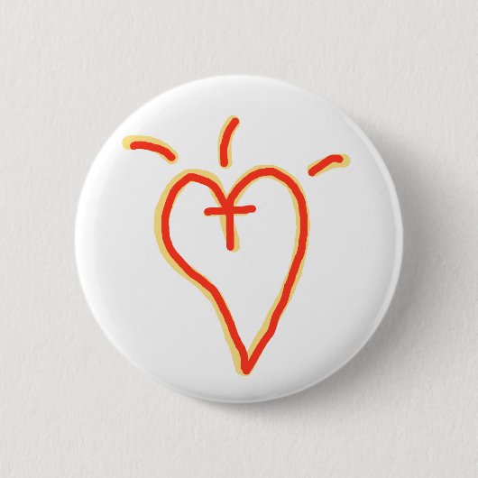 Badge Rond 5 Cm Épingle cardiaque croisée (Devant)