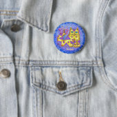 Badge Rond 5 Cm épingle chat diamant (En situation)
