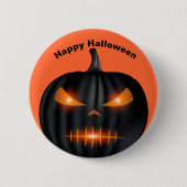 Badge Rond 5 Cm Épingle Citrouille d'Halloween (Devant)